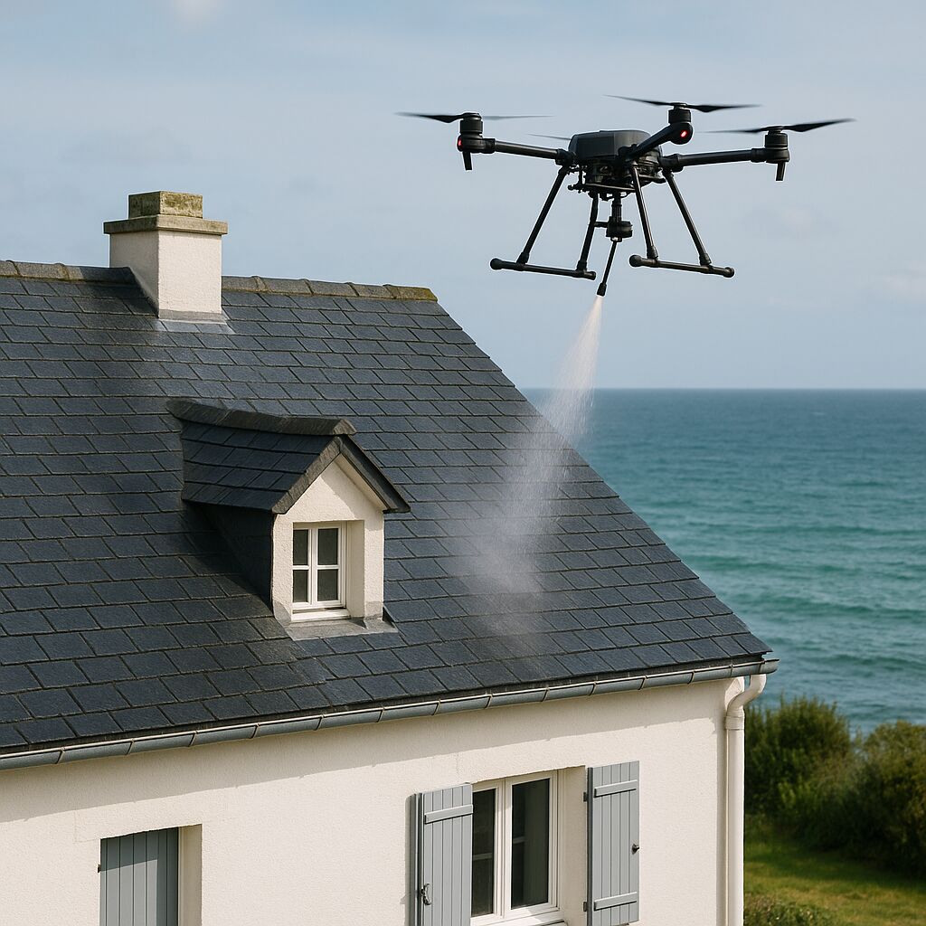 Nacelle utilisée pour une intervention en hauteur sur toiture